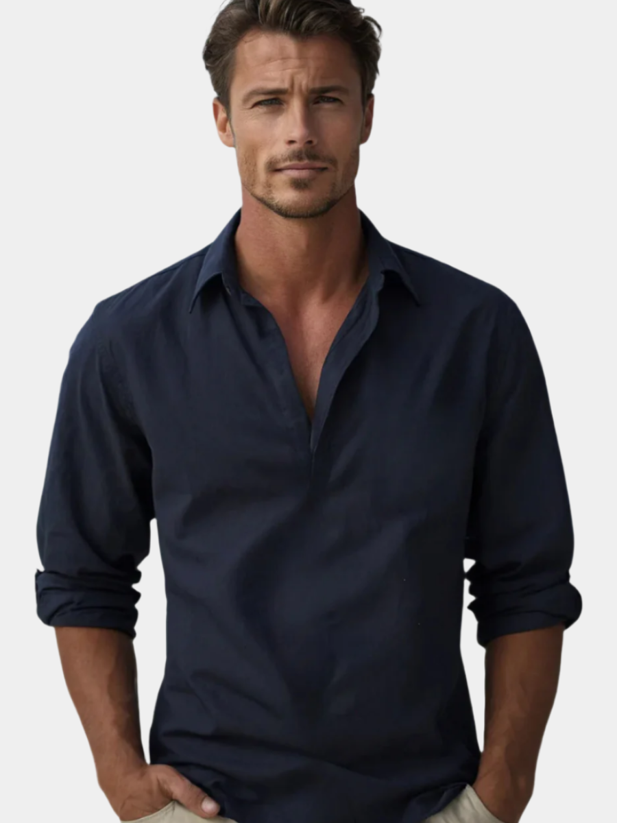 Chemise en coton à coupe ajustée pour homme, look classique et élégant
