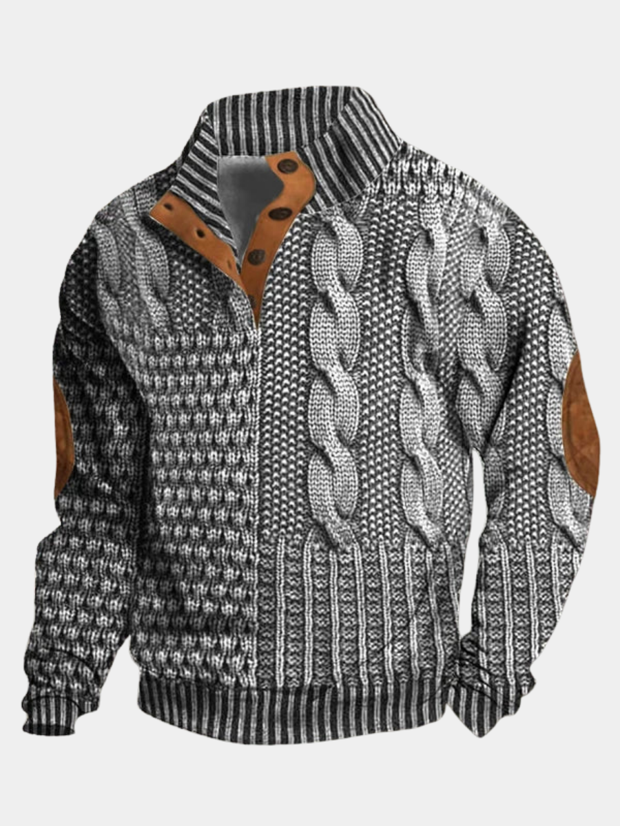 Pull en maille à motif pour homme, coupe chaude et confortable