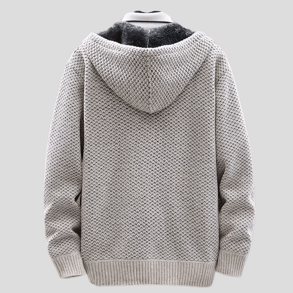 Sweat à capuche zippé pour homme avec doublure polaire, coupe régulière