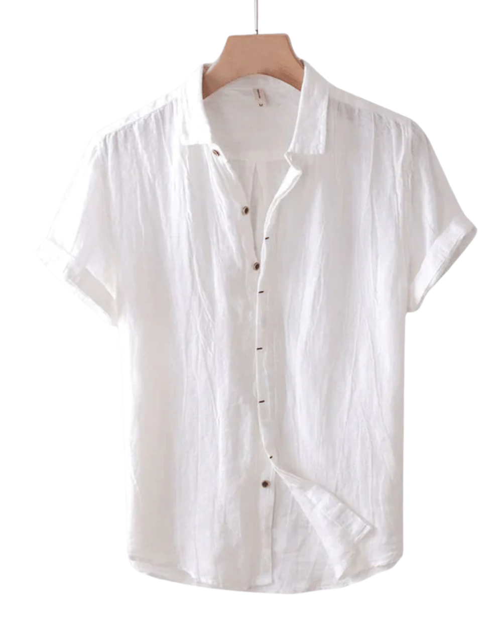 Chemise d'été en lin pour homme à coupe ajustée et boutonnage classique