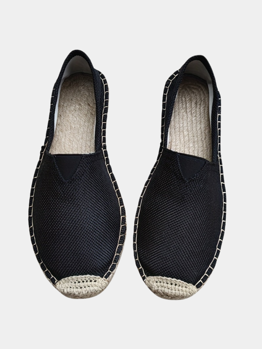 Espadrilles en tissu pour homme au design classique et à la semelle en tissu naturel