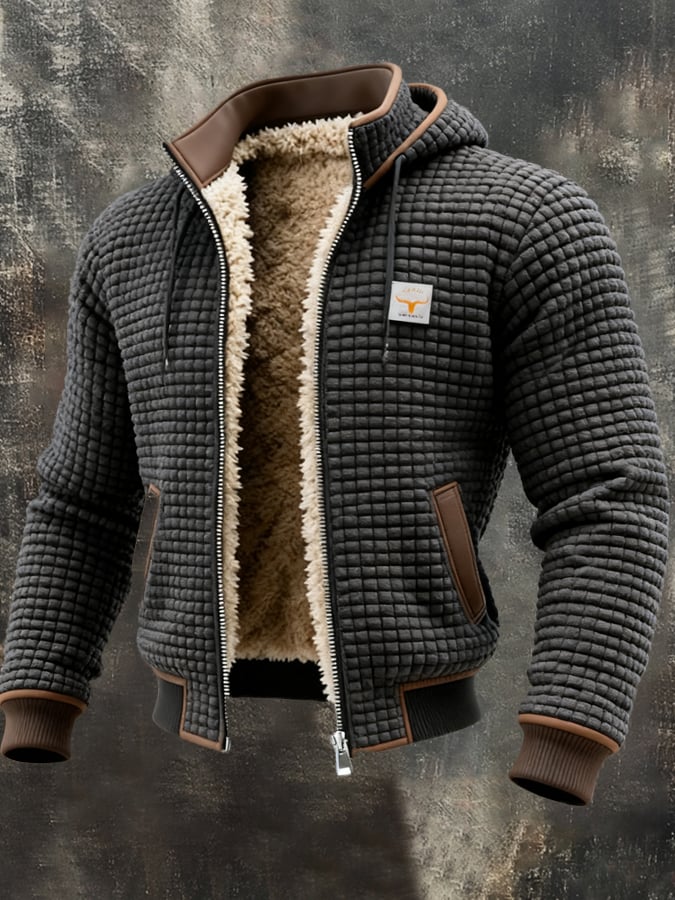 Veste thermique matelassée pour homme aux lignes épurées, doublure chaude et coupe structurée
