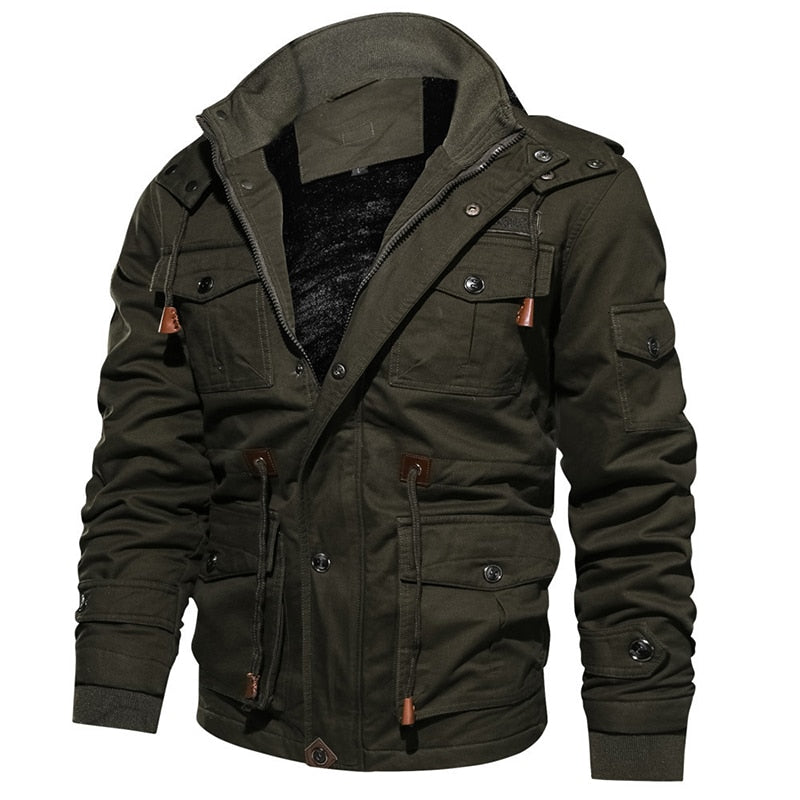 Veste utilitaire multi-poches pour homme avec cordon de serrage à la taille