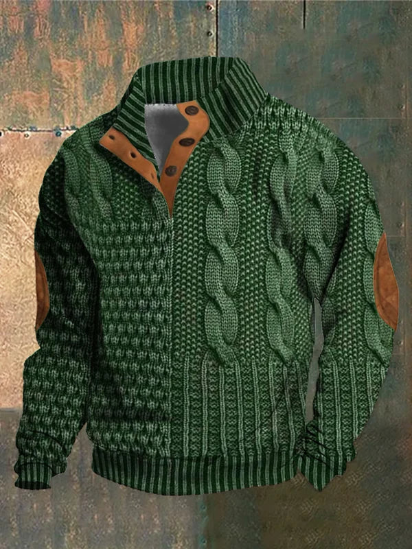 Pull en maille à motif pour homme, coupe chaude et confortable