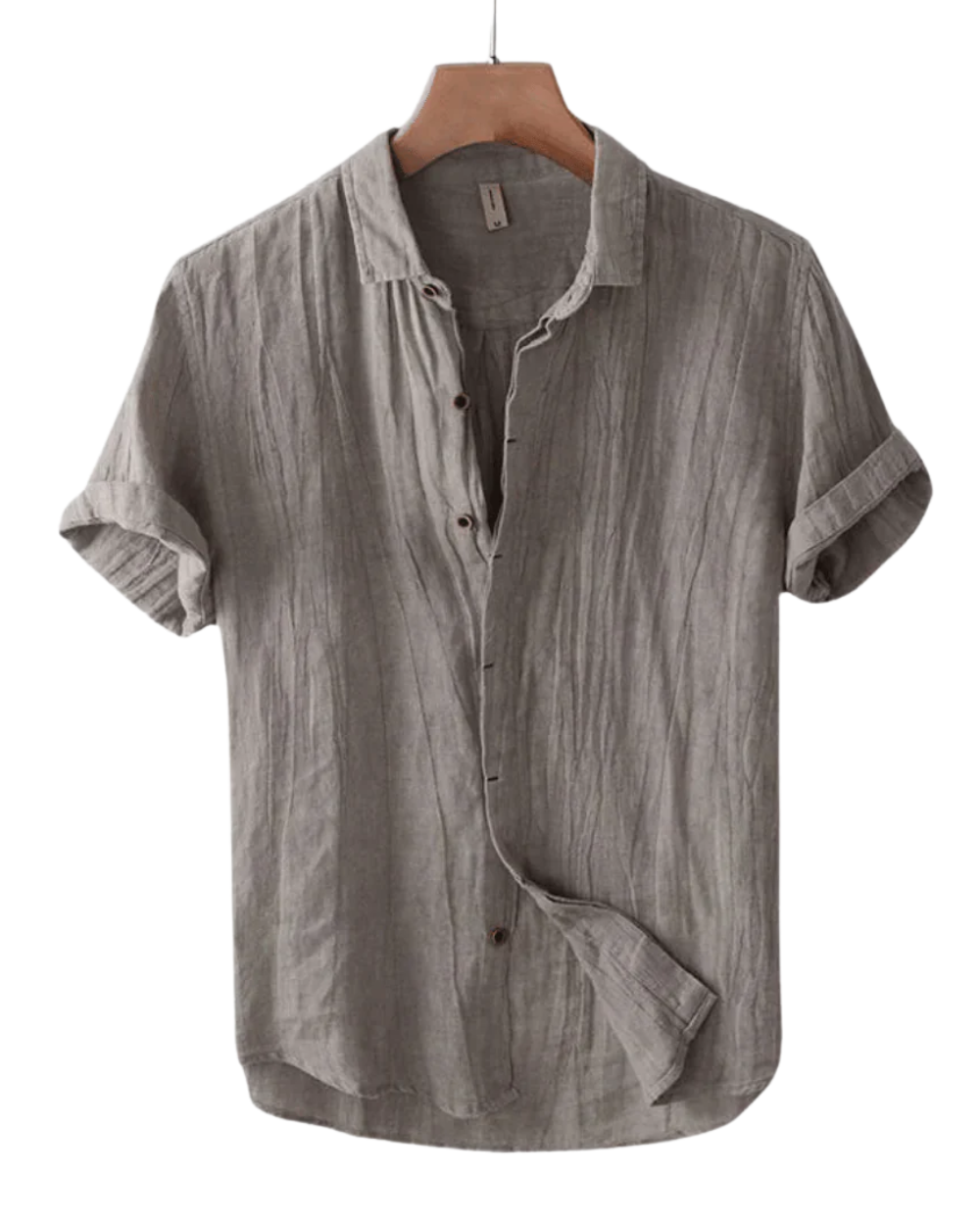 Chemise d'été en lin pour homme à coupe ajustée et boutonnage classique
