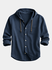 Chemise à capuche pour homme en tissu premium, coupe regular