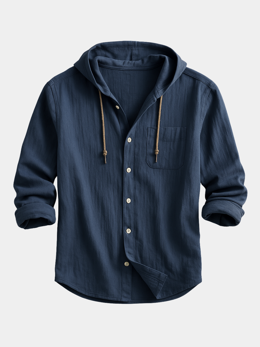 Chemise à capuche pour homme en tissu premium, coupe regular