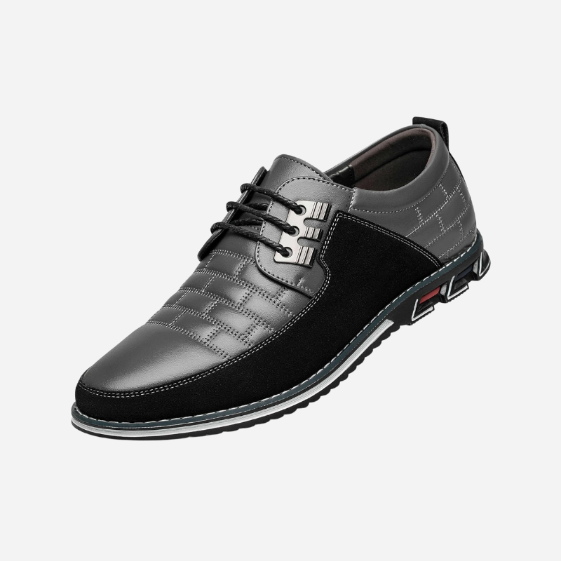 Chaussures homme en cuir perforé respirant avec semelle souple