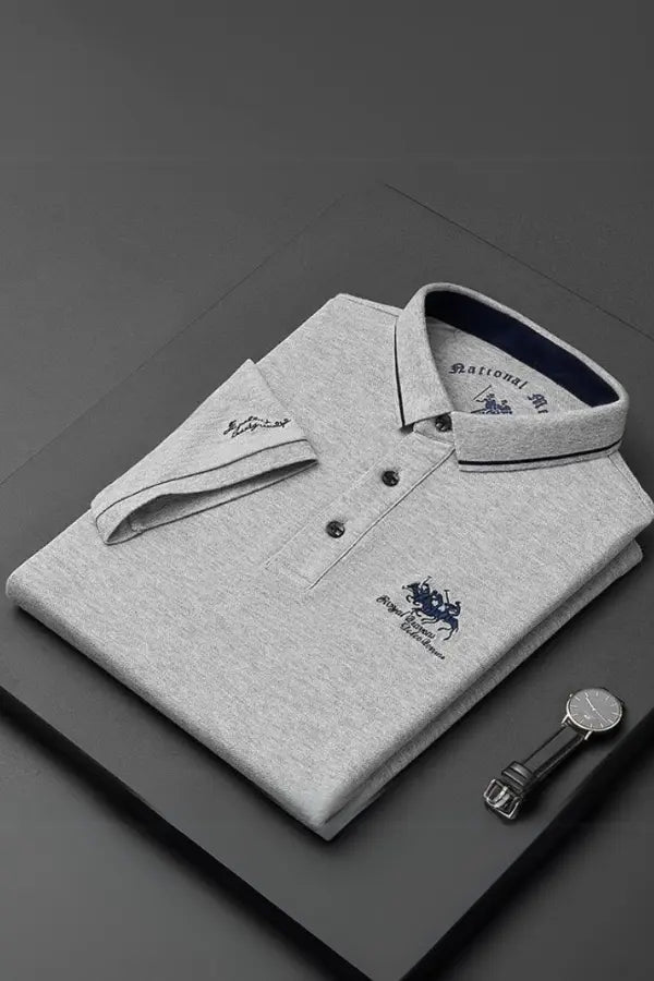 Polo à col mao pour homme en tissu léger et respirant