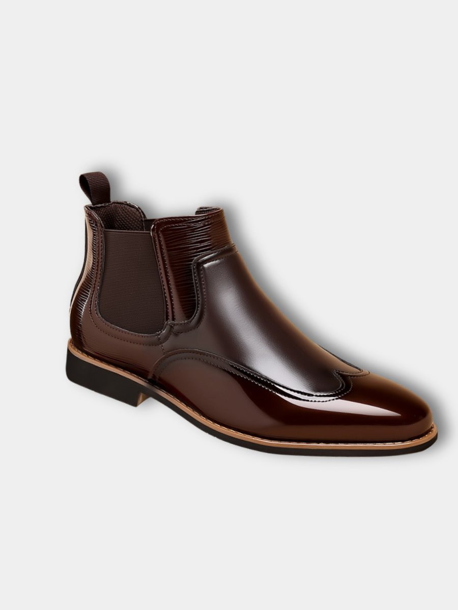 Bottes Chelsea en cuir pour homme avec inserts élastiques latéraux