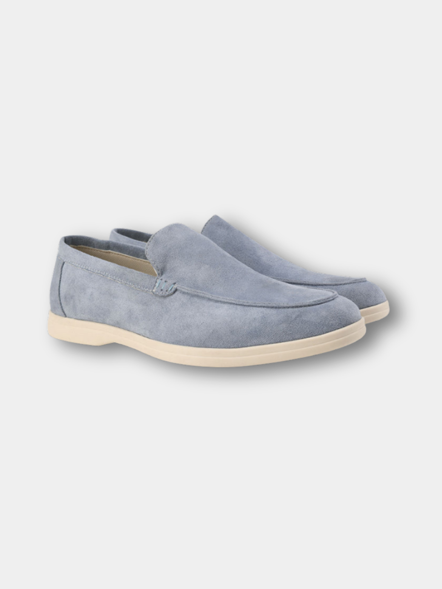 Mocassins en cuir suédé pour homme avec semelle antidérapante et finition artisanale
