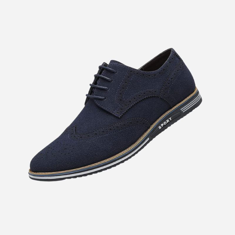 Chaussures habillées pour homme en cuir à semelle orthopédique, coloris noir, marron et bleu