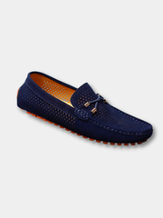 Mocassins de conduite homme à tige perforée avec détail lacet et coutures contrastées