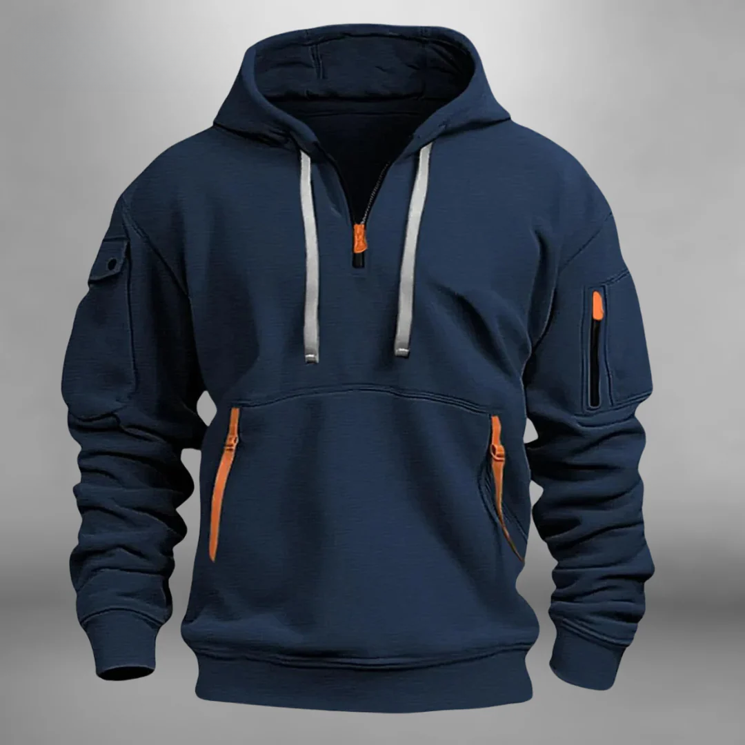 Sweat à capuche pour homme à coupe décontractée avec capuche ajustable et poches