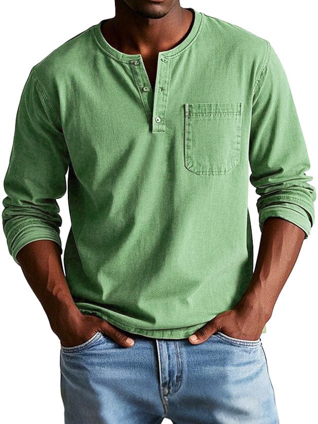 Chemise homme vintage à coupe décontractée, lignes épurées et boutons discrets