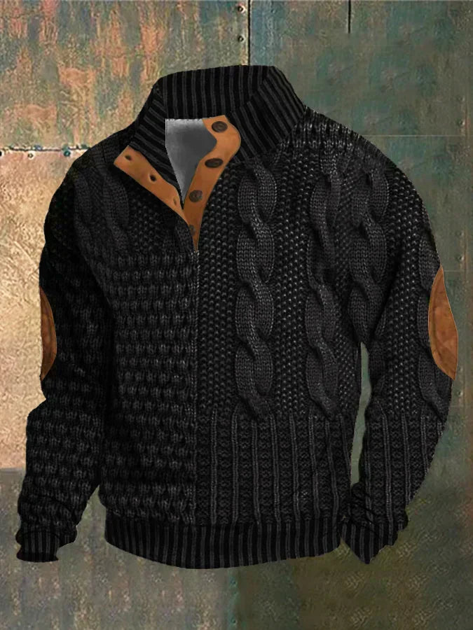 Pull en maille à motif pour homme, coupe chaude et confortable