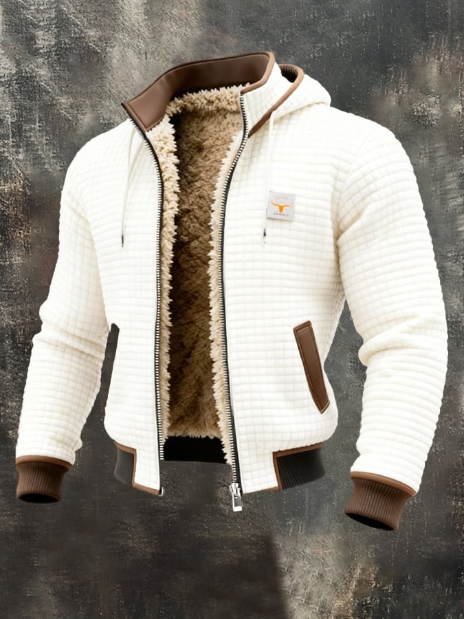 Veste thermique matelassée pour homme aux lignes épurées, doublure chaude et coupe structurée