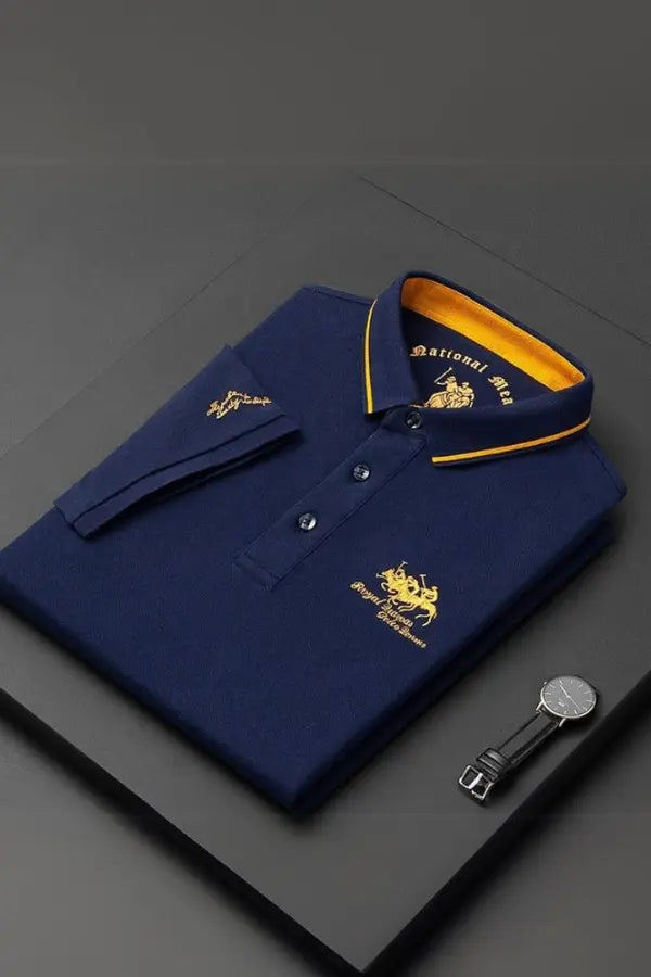 Polo à col mao pour homme en tissu léger et respirant