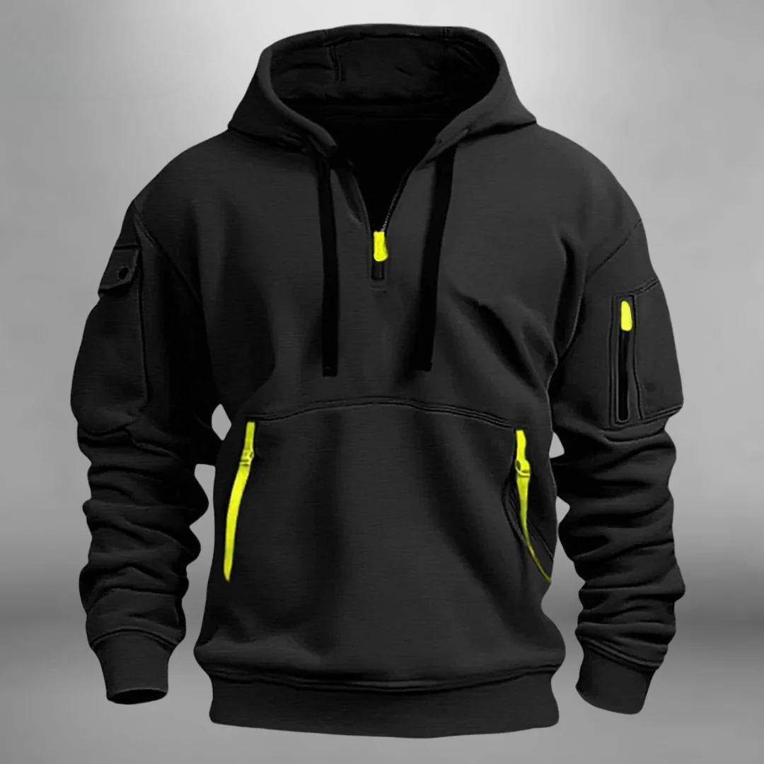 Sweat à capuche pour homme à coupe décontractée avec capuche ajustable et poches