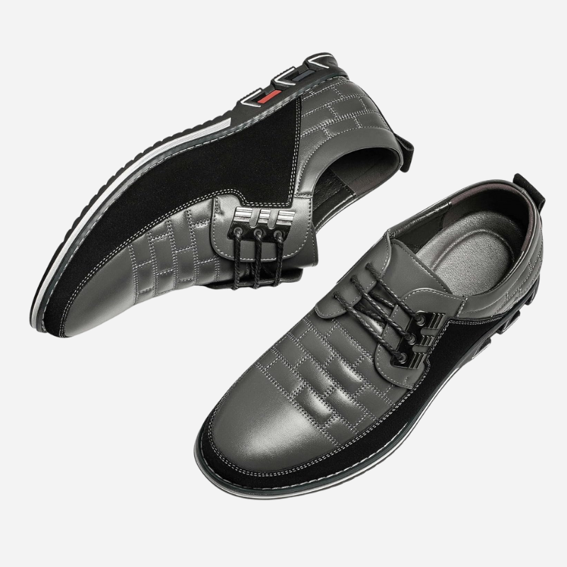 Chaussures homme en cuir perforé respirant avec semelle souple