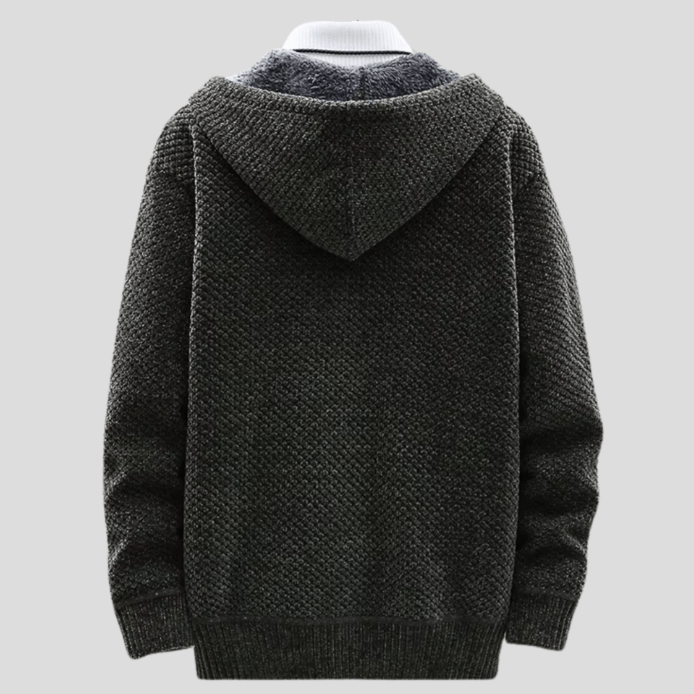 Sweat à capuche zippé pour homme avec doublure polaire, coupe régulière