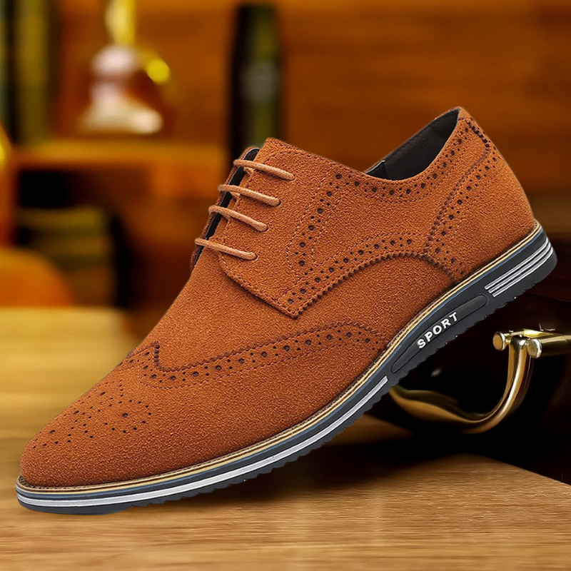 Chaussures habillées pour homme en cuir à semelle orthopédique, coloris noir, marron et bleu