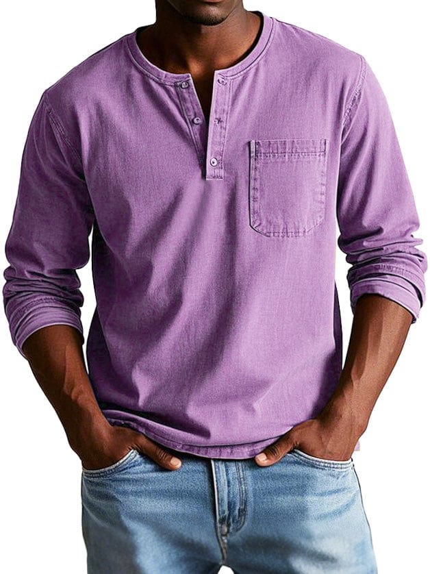Chemise homme vintage à coupe décontractée, lignes épurées et boutons discrets