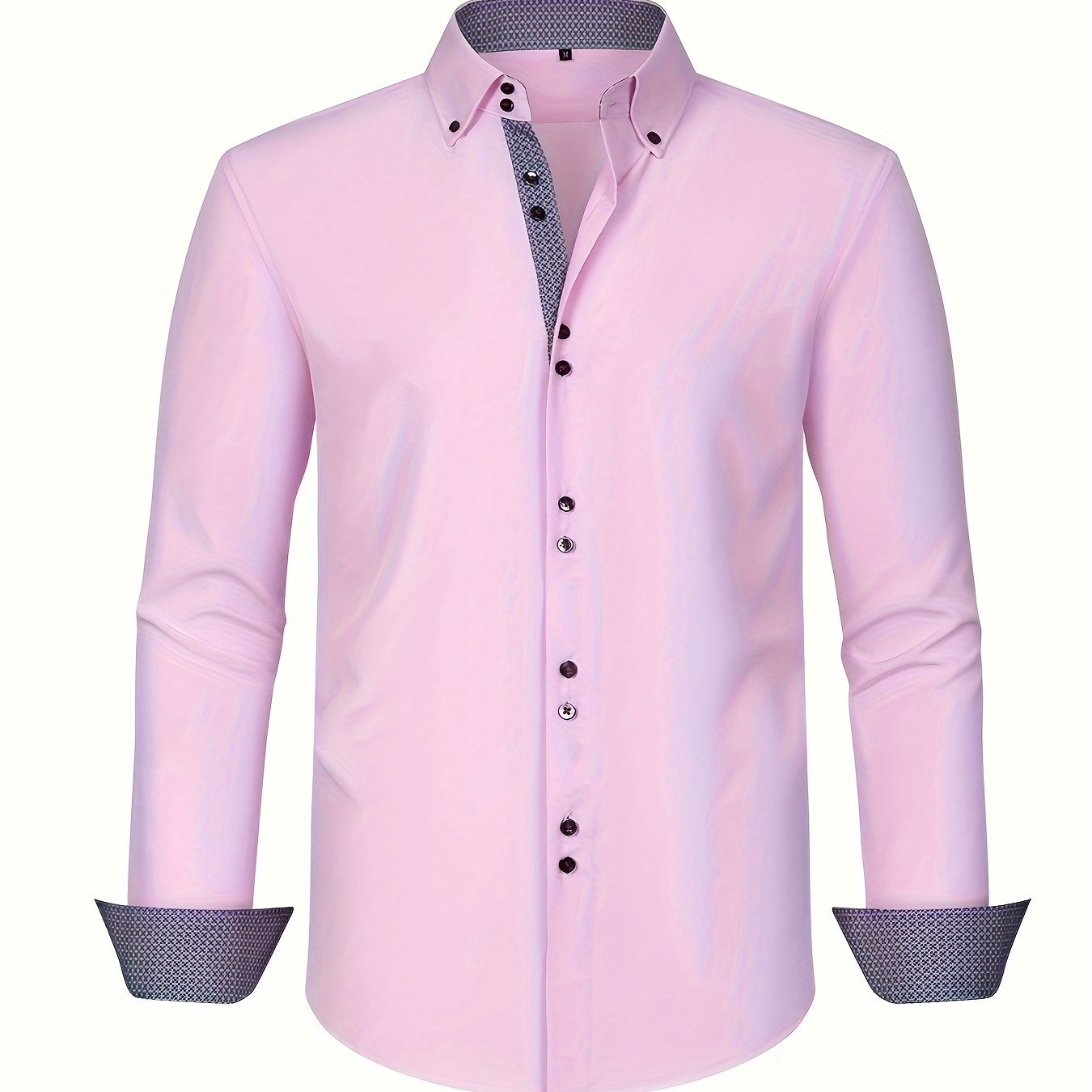 Chemise élégante pour homme légère avec poignets contrastés et coupe régulière