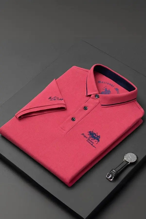 Polo à col mao pour homme en tissu léger et respirant