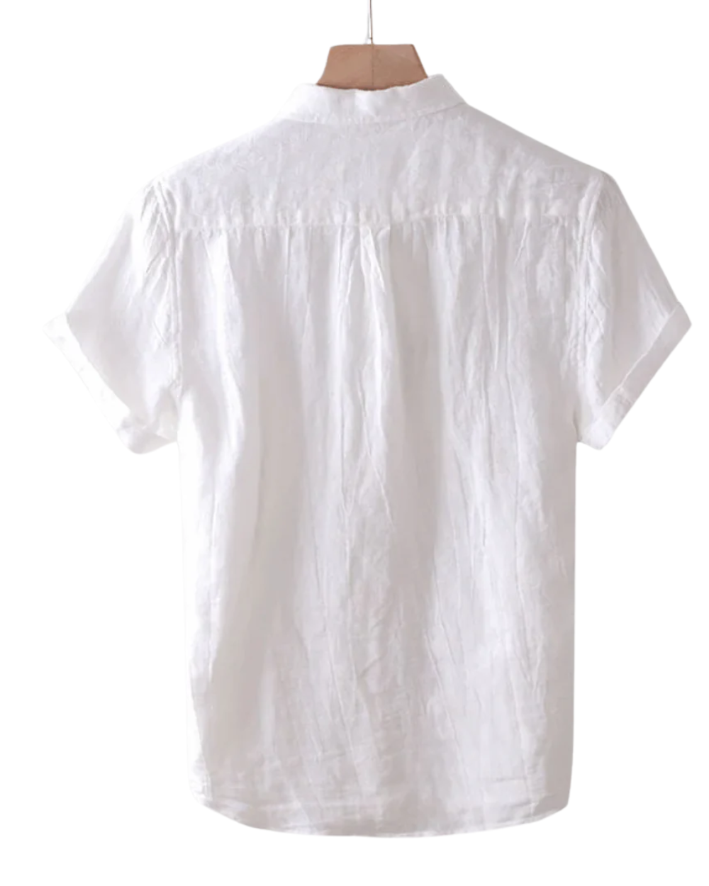 Chemise d'été en lin pour homme à coupe ajustée et boutonnage classique