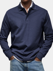 Polo à manches longues pour homme en coupe ajustée, look soigné et intemporel