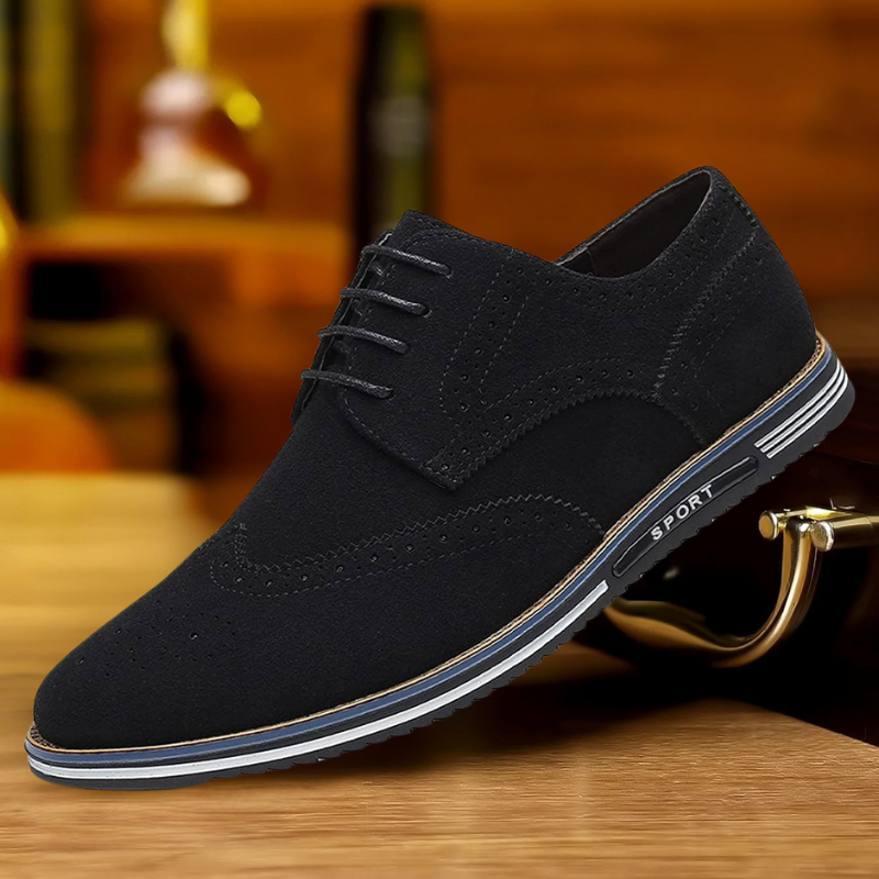 Chaussures habillées pour homme en cuir à semelle orthopédique, coloris noir, marron et bleu