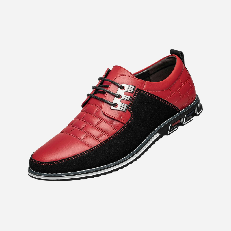 Chaussures homme en cuir perforé respirant avec semelle souple
