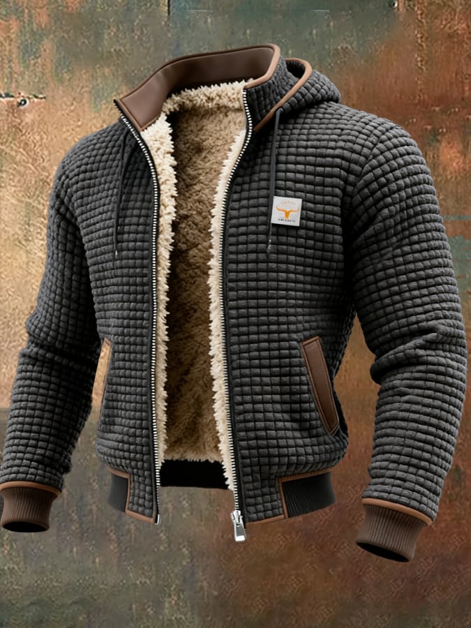 Veste thermique matelassée pour homme aux lignes épurées, doublure chaude et coupe structurée