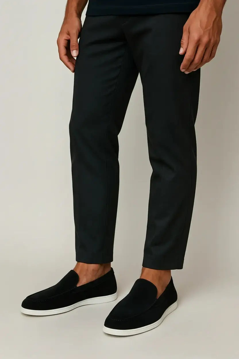 Mocassins en cuir velours pour homme à la surface veloutée et à la forme épurée
