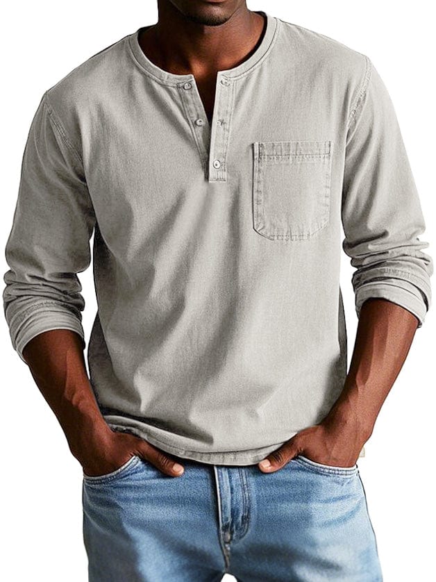 Chemise homme vintage à coupe décontractée, lignes épurées et boutons discrets