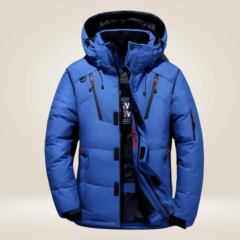 Veste d'hiver en duvet pour homme avec capuche amovible et coupe épurée