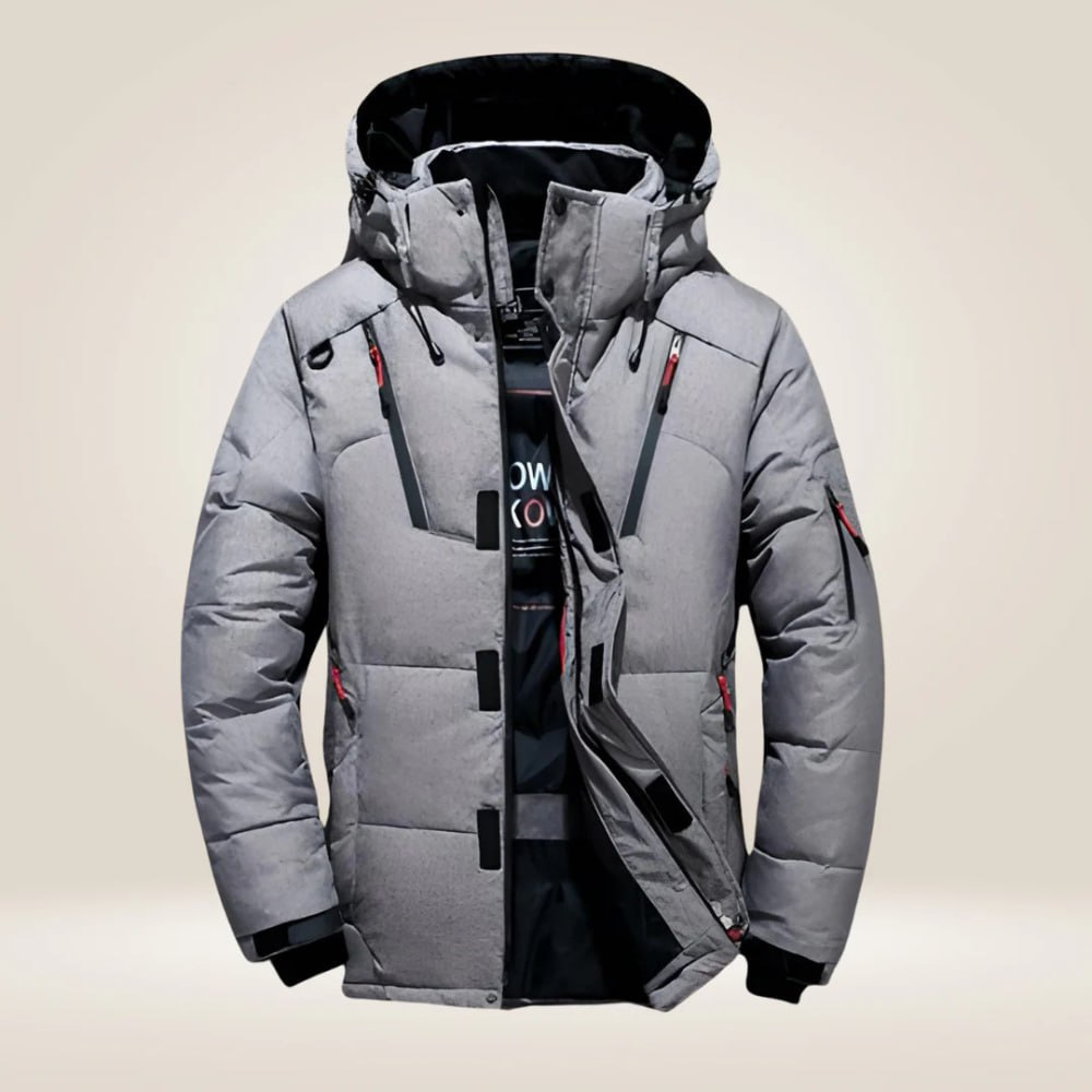 Veste d'hiver en duvet pour homme avec capuche amovible et coupe épurée