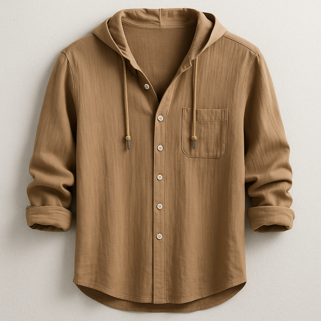 Chemise à capuche pour homme en tissu premium, coupe regular
