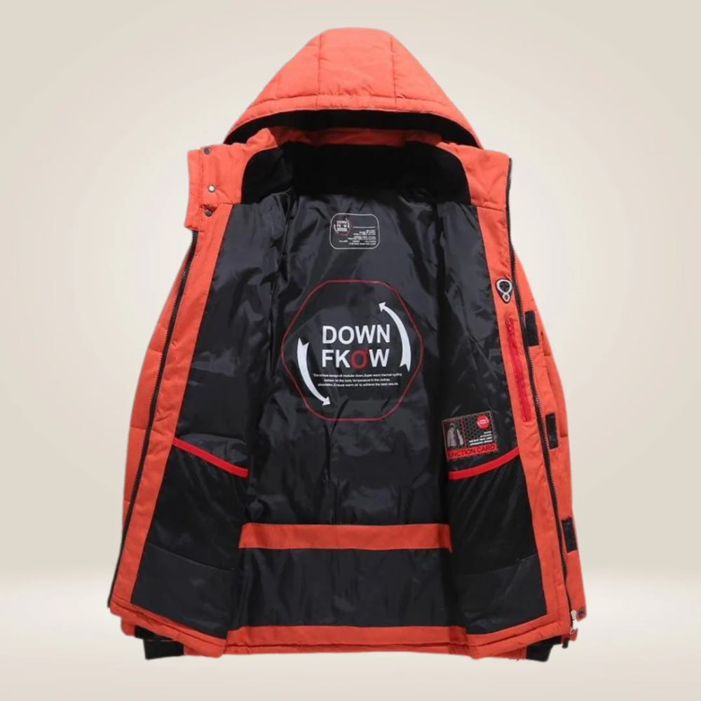 Veste d'hiver en duvet pour homme avec capuche amovible et coupe épurée