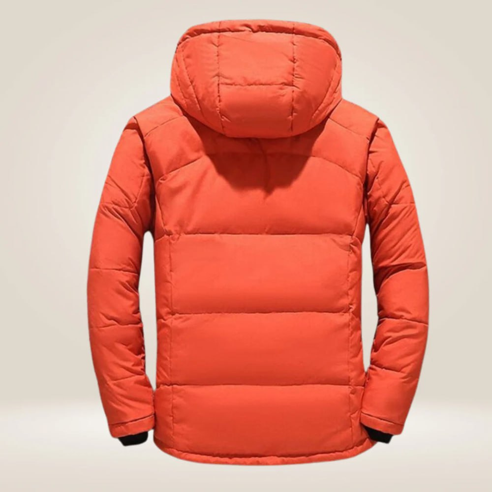 Veste d'hiver en duvet pour homme avec capuche amovible et coupe épurée