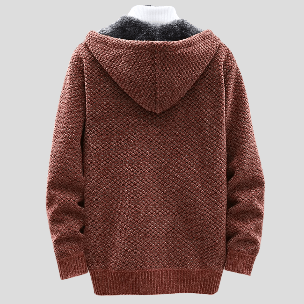 Sweat à capuche zippé pour homme avec doublure polaire, coupe régulière