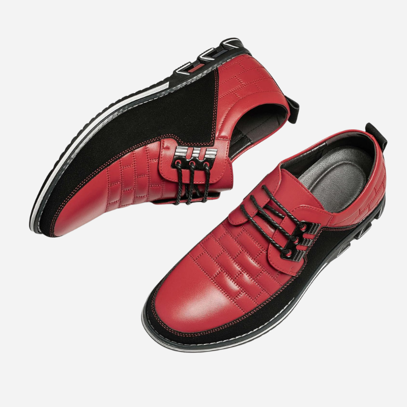 Chaussures homme en cuir perforé respirant avec semelle souple