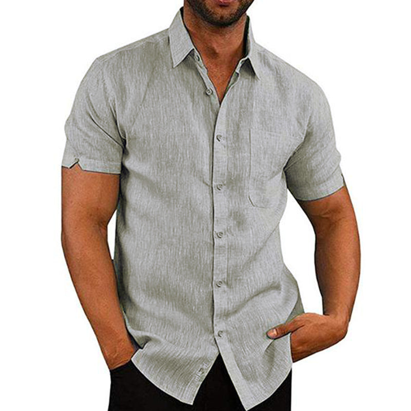 Chemise homme en mélange de lin et coton à la coupe raffinée