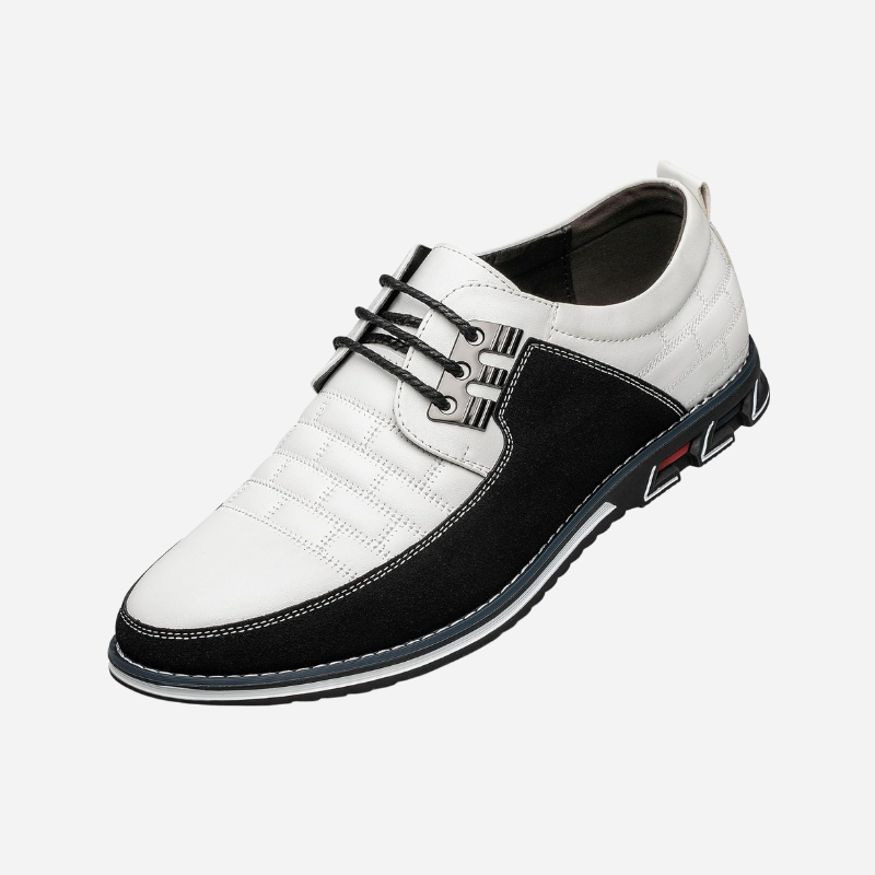 Chaussures homme en cuir perforé respirant avec semelle souple