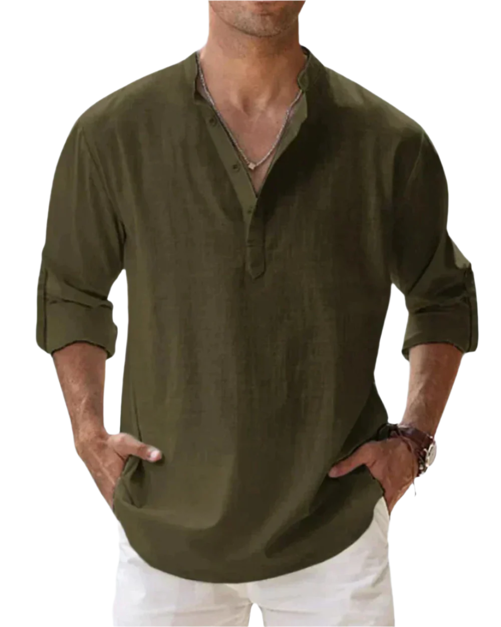Chemise en coton à coupe ajustée pour homme, look classique et élégant