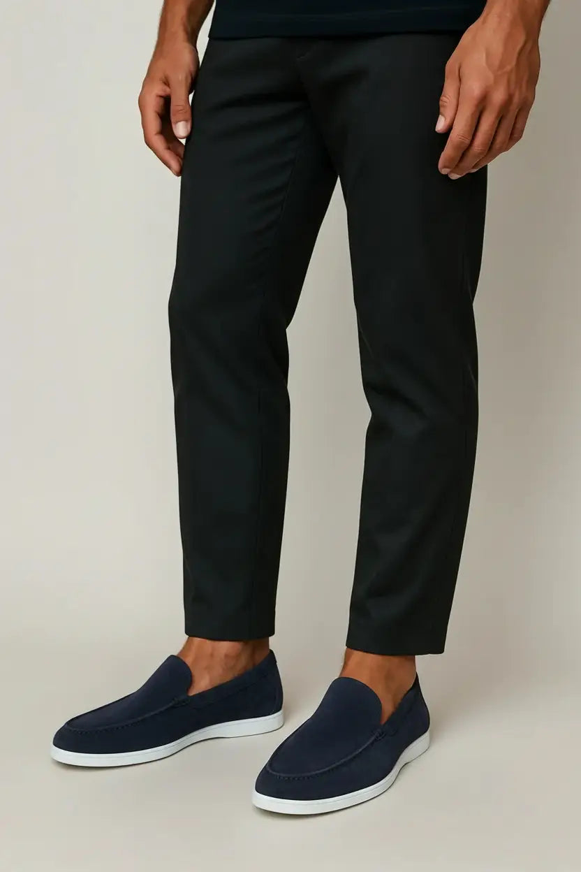 Mocassins en cuir velours pour homme à la surface veloutée et à la forme épurée