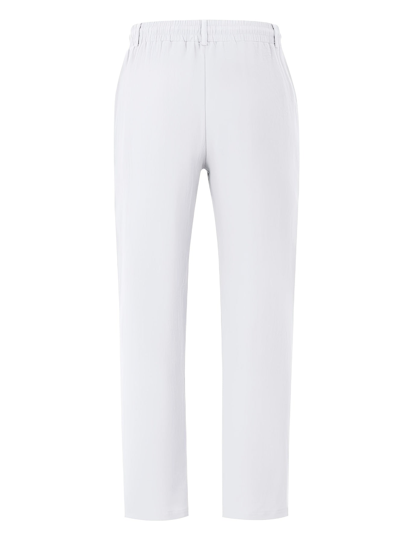 Pantalon en lin pour homme à coupe ample et taille ajustable par cordon