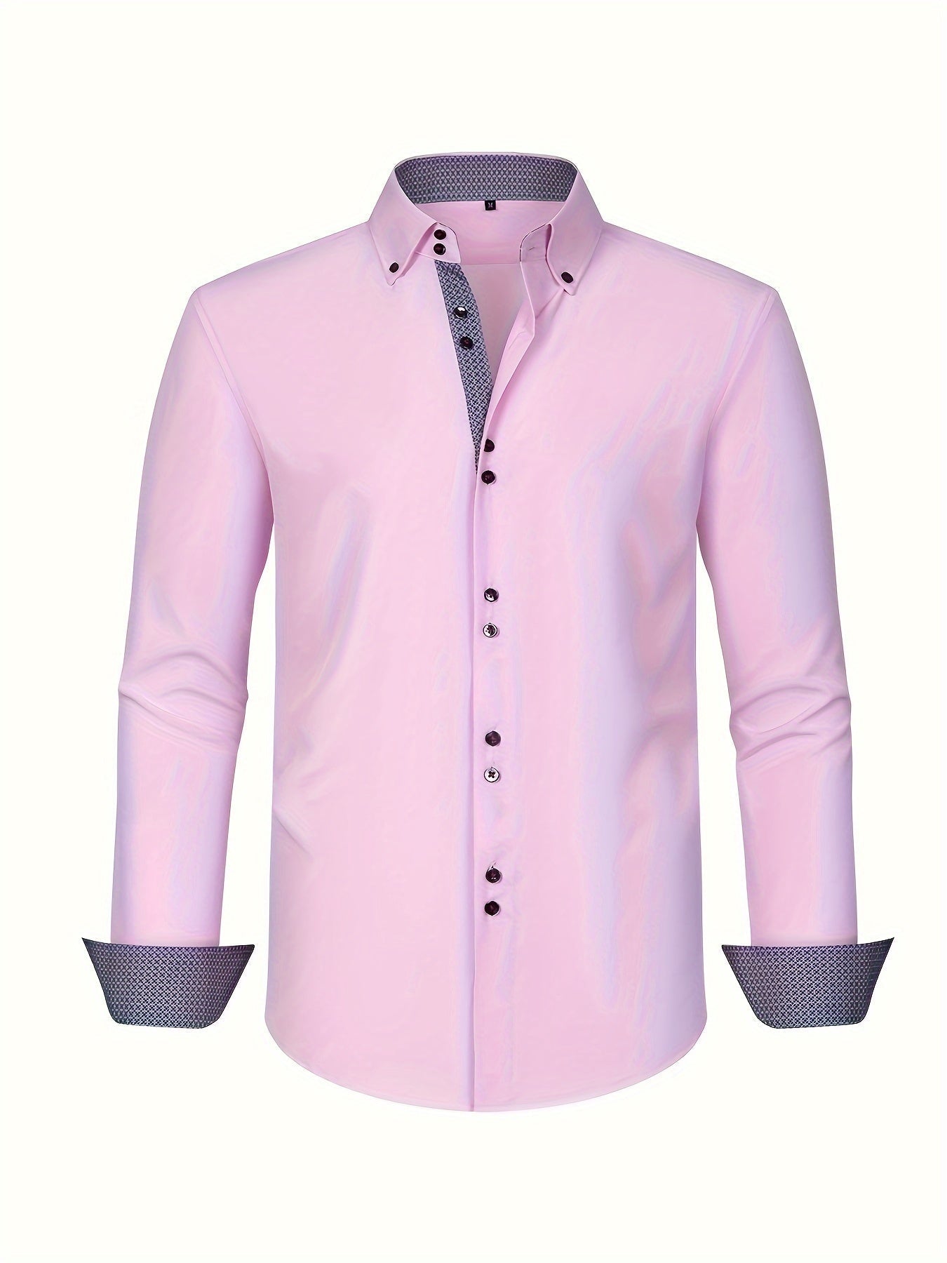 Chemise élégante pour homme légère avec poignets contrastés et coupe régulière