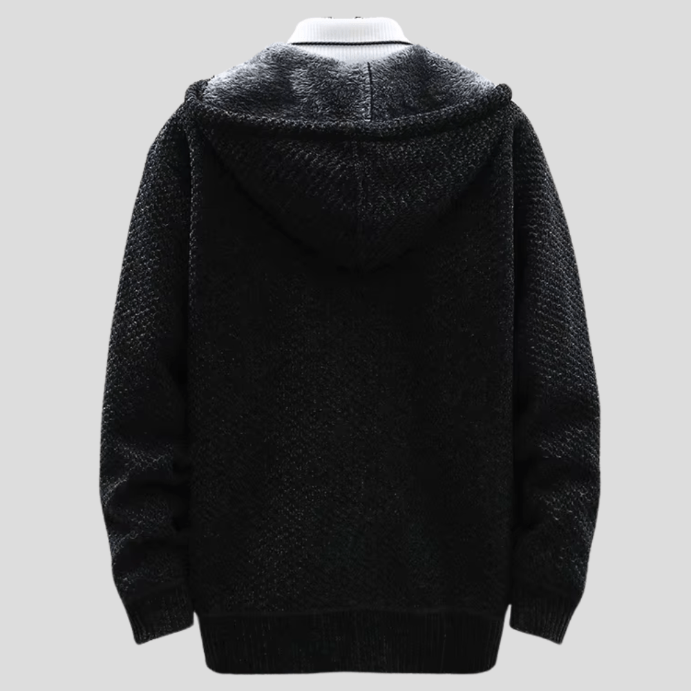 Sweat à capuche zippé pour homme avec doublure polaire, coupe régulière